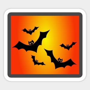 Flying bats in the evening sun - Halloween design Sticker